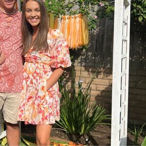 Abercrombie & Fitch Emerson Poplin Puff Sleeve Mini Dress